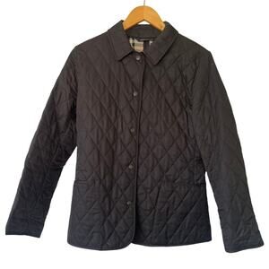 Burberry London Black Diamond Quilted Lightweight Nc 226 Barn Jacket • Size 10